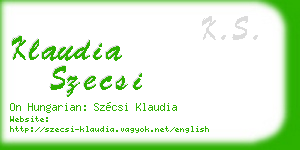 klaudia szecsi business card