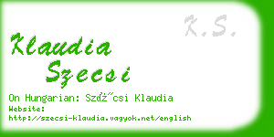 klaudia szecsi business card